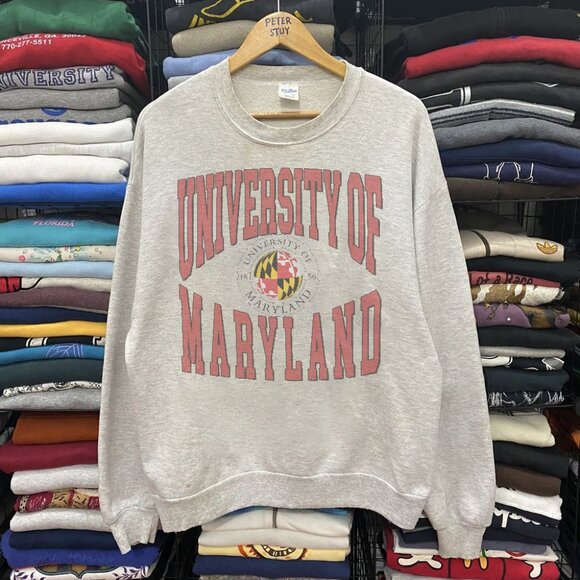 Vintage University of Maryland Sweatshirt 90s Maryland Terrapins Shirt tee - Picture 1 of 2